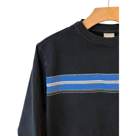 Old Navy Boys Shirt Size Medium Black Blue Stripe - Picture 2 of 8